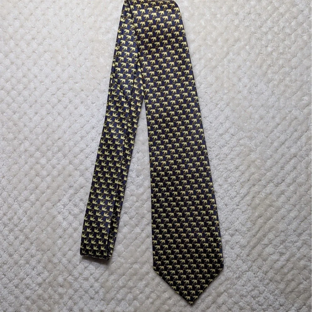 Vintage‎ René Chagall Silk Tie | Elephant Print | Italian Design